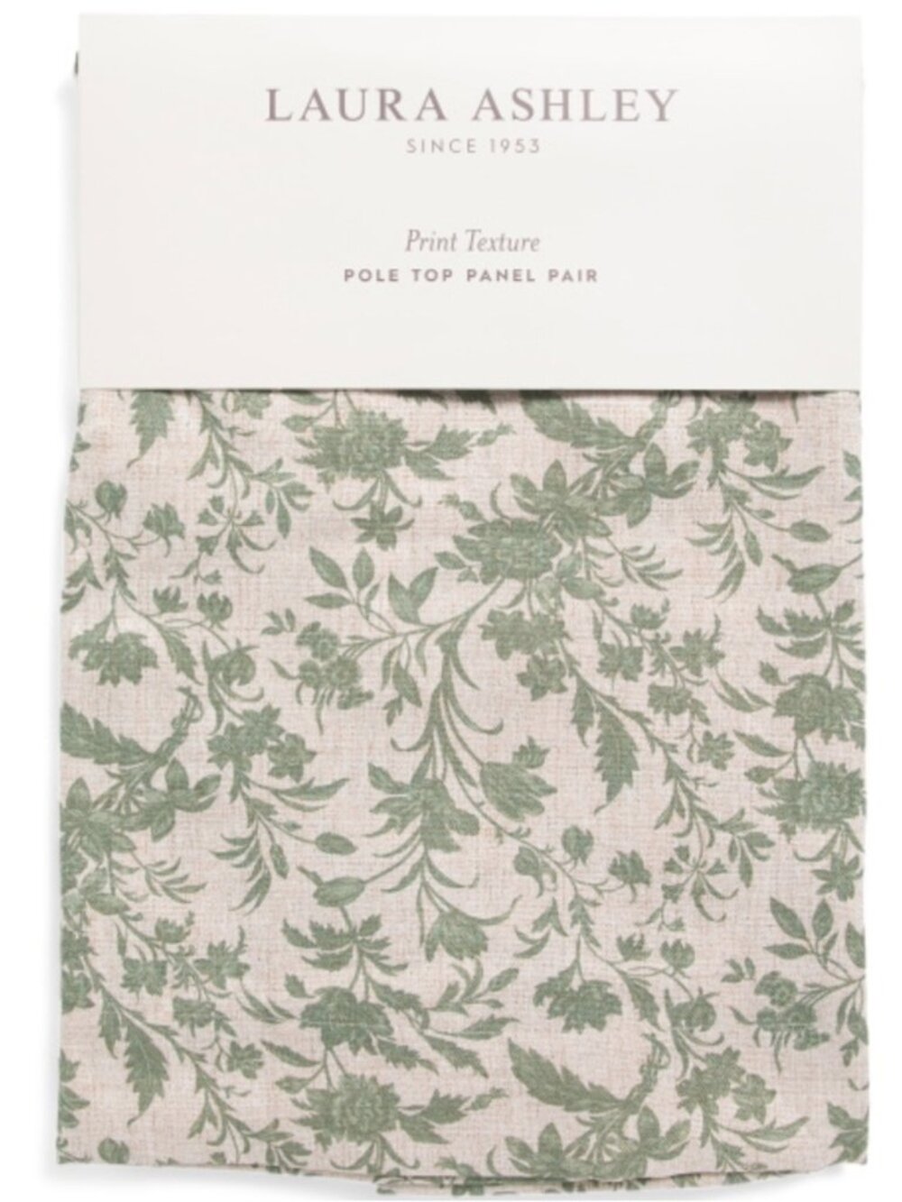 Laura Ashley Sage Green Floral Print Set Of 2 Window Panels